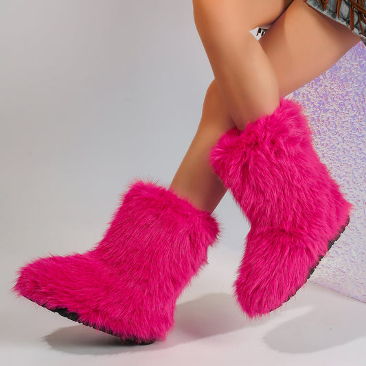 Furry Middle Snow Boots