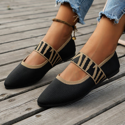 Striped Pointed Loafers